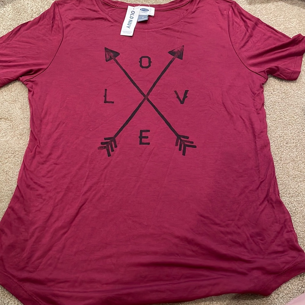 New SS Relaxed fit t-shirt “Love” size S Burgundy